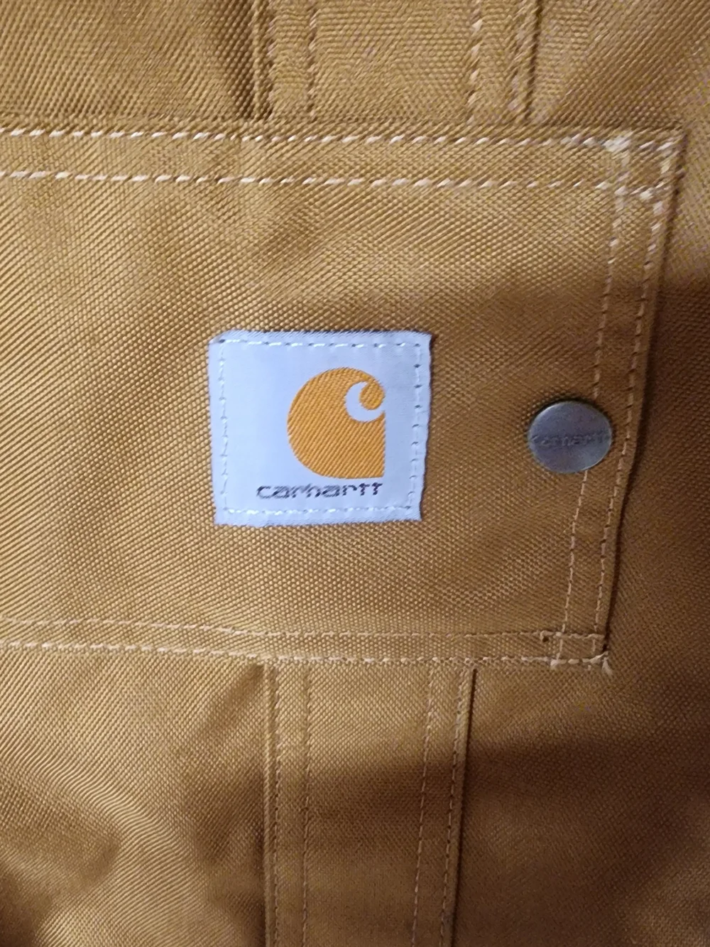 Carhartt Tan Canvas Messenger Tote with Front Patch Pocket